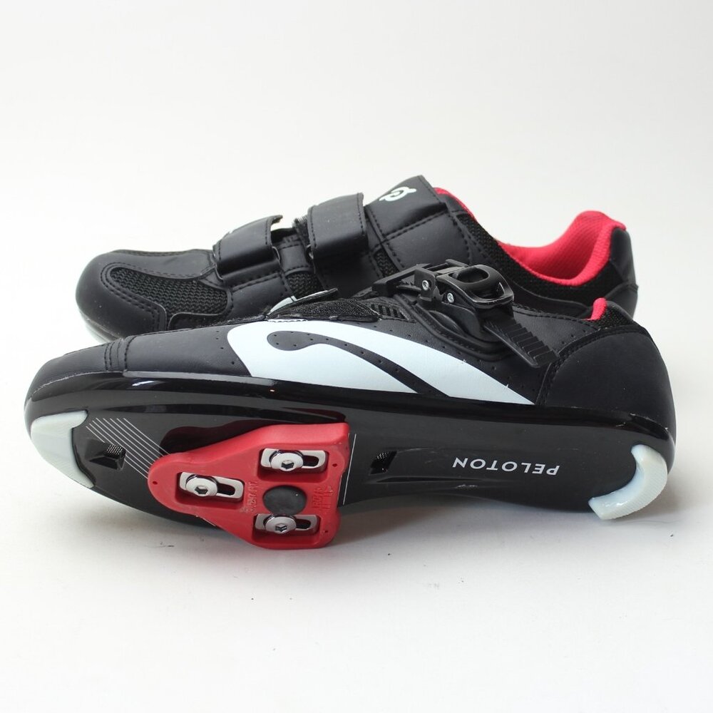 Peloton Black Cycling Shoes with White and Red Accents - Picture 11 of 12
